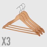 La Briantina OME02478A kledinghaken, hout, 44 cm, 3 stuks