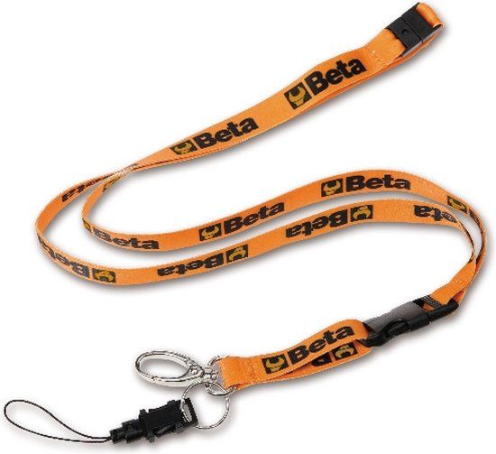 BetaCollection Sleutel/kaart houder, polyester met metalen klip en mobiele telefoonkoord 9596