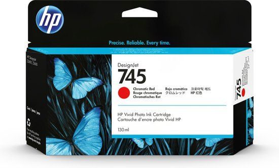HP 745 Chromatic Red DesignJet Ink Cartridge - 130 ml