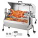 VEVOR Barbecue à Charbon avec Tournebroche Électrique 52 W Charge 90 kg, Rôtissoire Barbecue avec Couvercle, en Inox, avec Fenêtre de Visualisation et Roues Verrouillables, pour Agneau Porcelet Poulet