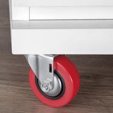 Emuca Lot van 4 wielen Slip 2 Red met montageplaat, diameter 75mm, Staal en Plastic