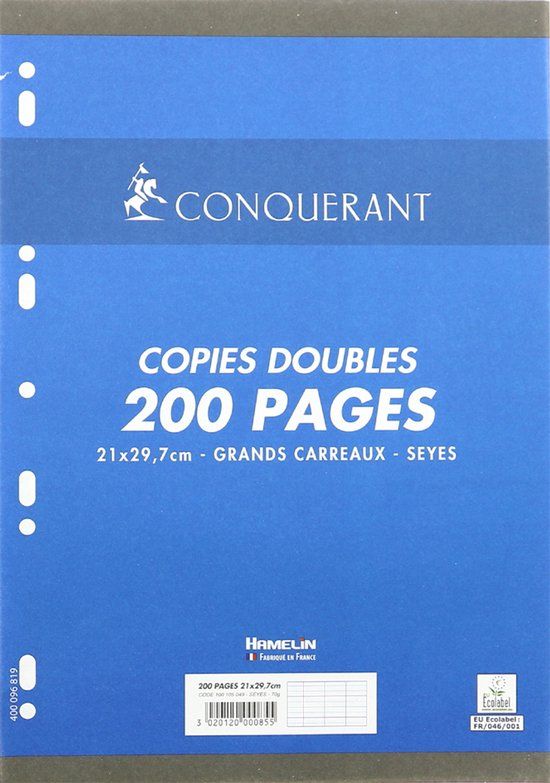 CONQUÉRANT SEPT Kanzleipapier, 170 x 220 mm, SEYES liniëring, 70 g
