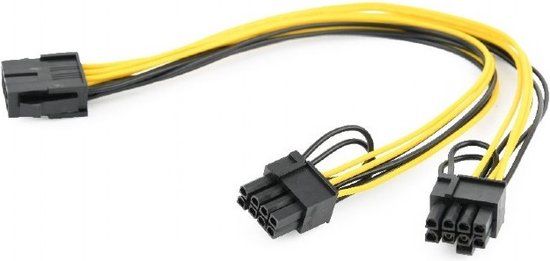 Goobay PCIe 8-Pin naar 2x PCIe 8-Pin (6+2) Voedingskabel - 0.20m