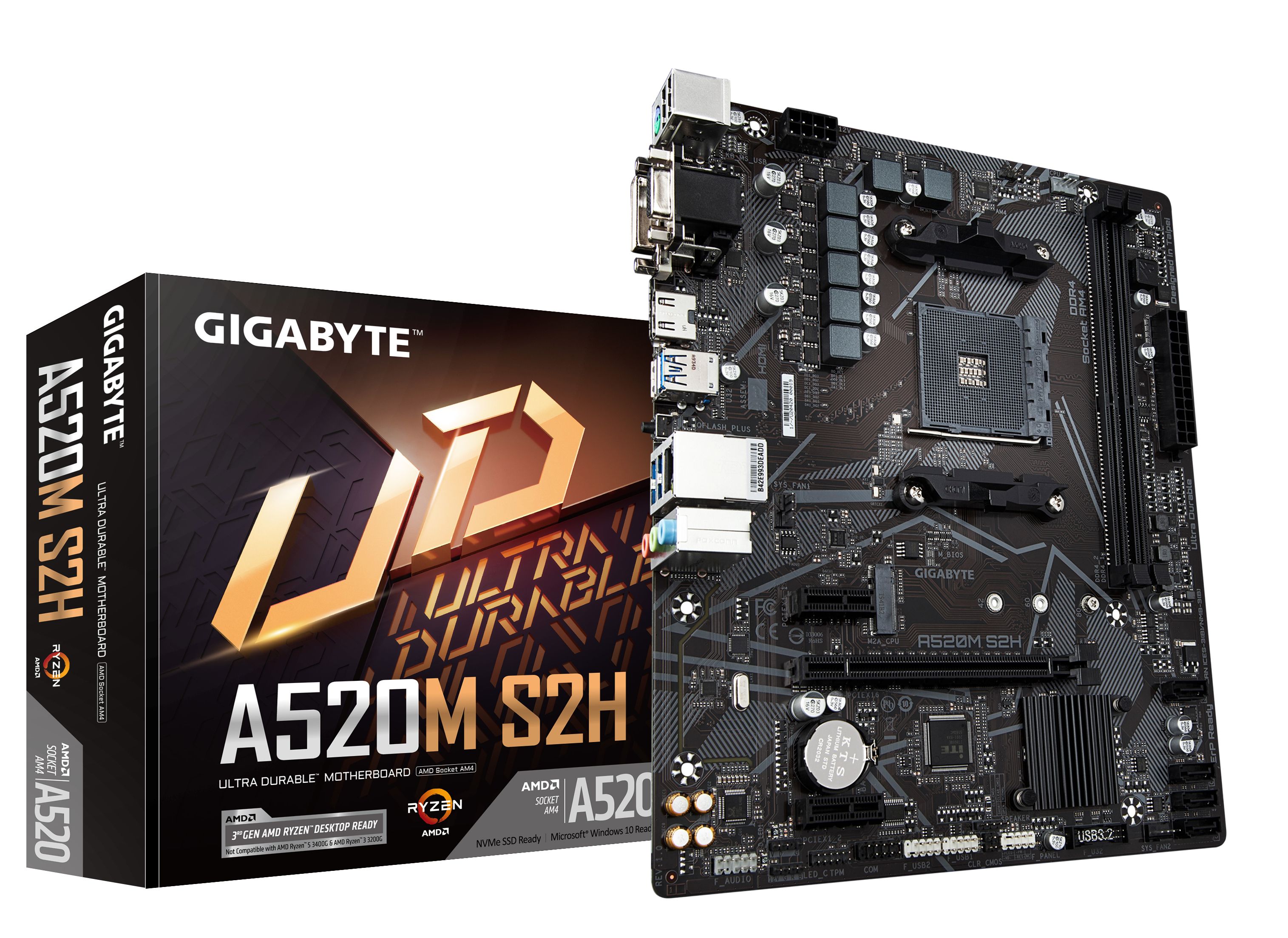 GIGABYTE A520M S2H Motherboard - AMD A520 - Socket AM4 - Micro ATX