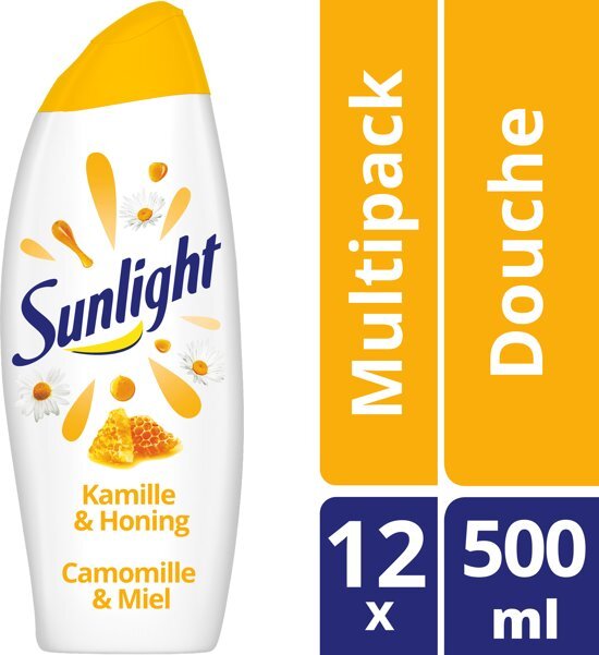Sunlight Kamille & Honing - 12 x 500 ml - Douchegel - Voordeelverpakking
