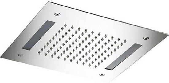 Hotbath Mate - Hoofddouche - 30x30 cm - LED - Blauw - Inbouw - Geborsteld Nikkel