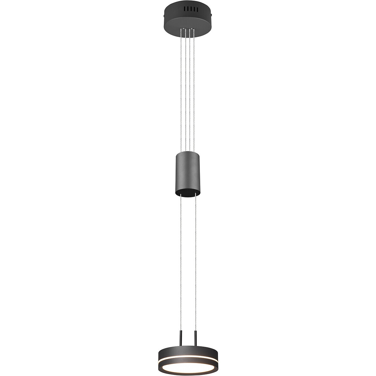 BES LED LED Hanglamp - Hangverlichting - Trion Franco - 7.2W - 1-lichts - Warm Wit 3000K - Rond - Mat Antraciet - Aluminium