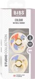 BiBs Studio Morning Bloom Fopspeen - 6-18 Mnd - 2 Stuks - Ivory