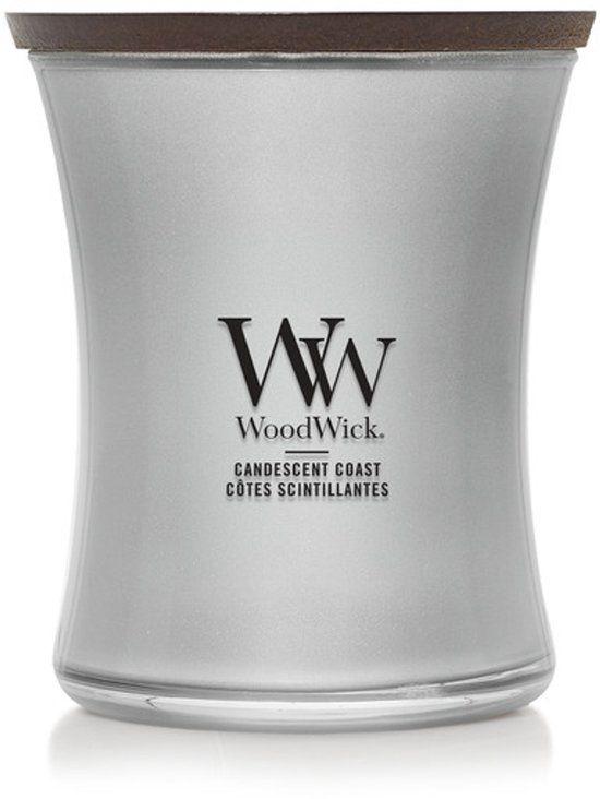 WoodWick Precious Metals Candescent Coast Medium Geurkaars Zilver