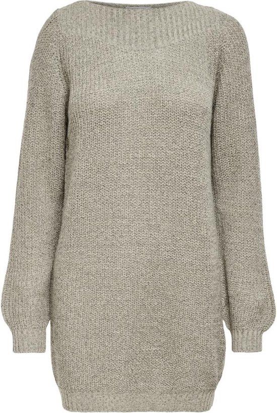 JDY JDYWHITNEY MEGAN L/S BOAT DRESS KNT - Dames Jurk - Maat M - Cement