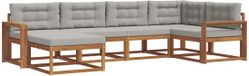 vidaXL Hoek loungeset 6-delig Naturel et gris clair Acacia