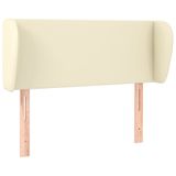 VidaXL Hoofdbord met randen 103x23x78/88 cm kunstleer crèmekleurig