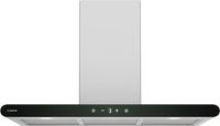 Klarstein CurveVent Afzuigkap - 90 cm wandkap, 676 m³/u luchtstroom, A+ energie-efficiëntie, Touch-bediening, LED-verlichting, 57 dB, Zwart, Afvoer & koolstoffilter