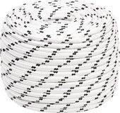vidaXL Boottouw - gevlochten - 12 mm x 25 m - polyester - wit
