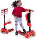 Hurtle Kinderstep - 3 Lichtgevende LED Wielen - Opvouwbare Scooter met Verstelbare Hoogte, Antislip Platform - Rood