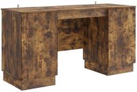 vidaXL Bureau Gerookt eiken 142,5 x 50 x 75 cm Bewerkt hout