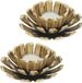 Merkloos Relaxdays theelichthouder - set van 2 - 6 x 13,5 cm - bloem - gietijzer - binnen - buiten - goud