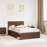 vidaXL Bedframe Bruin Eiken Massief Grenenhout 120 x 200 cm