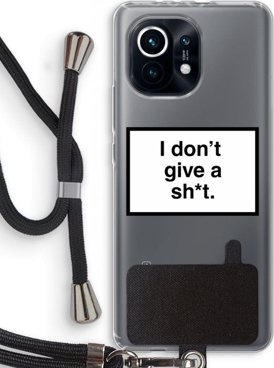 Case Company® - Xiaomi Mi 11 Case with Cord - Don't give a shit - Black - Back Cover