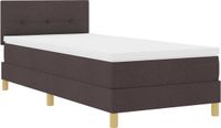 vidaXL Boxspring bed met kussen Donkerbruin 80 x 200 cm Stof