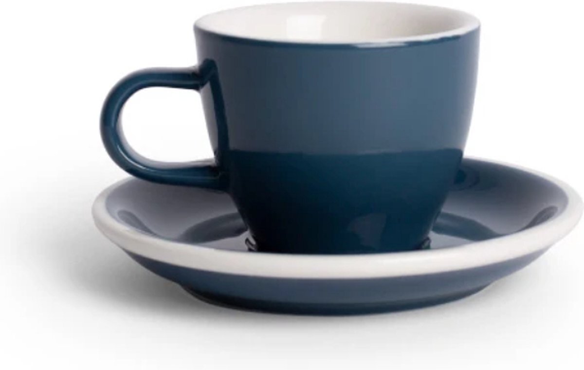 Acme & Co ACME Espresso Kop en schotel - 70ml - Whale (blauw) - porselein servies -