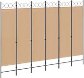 vidaXL - 6-Paneel - Kamerscherm - Beige - 240 x 180 cm - Stof