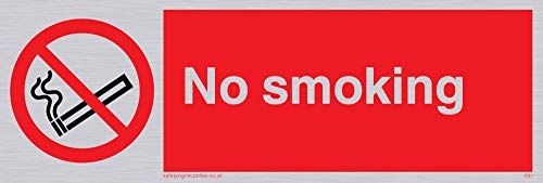Viking Signs No Smoking Sign - Silver Vinyl - 50x150mm