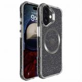 imoshion Hoesje - Geschikt voor Apple iPhone 16 - Glitter Backcover geschikt voor MagSafe 2.0 - Zilver