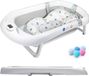 Opvouwbaar SUPERBE BEBE Opvouwbaar Babybad met Antislip Badkussen en Thermometer - Grijs