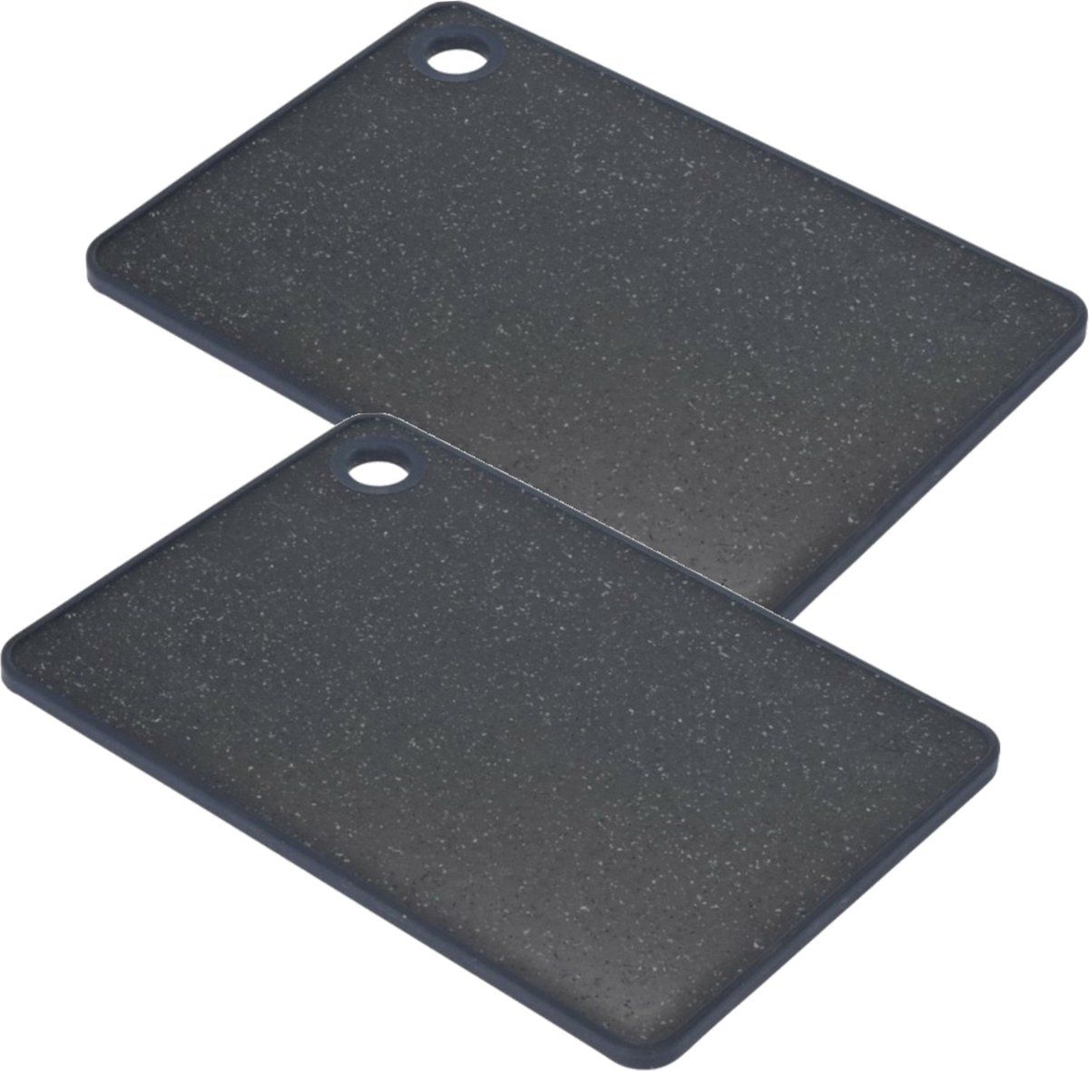Snijplanken - 2 stuks - zwart - kunststof - 27 cm