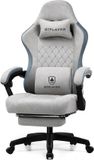 GTPLAYER - Gamingstoel Ergonomisch - Met Veerzitkussen en Voetensteun - Grijs