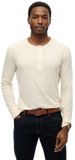 Superdry Merchant Store Grandad Lichtgewicht Top Heren Lange Mouw Katoen XXL Oyster Cream
