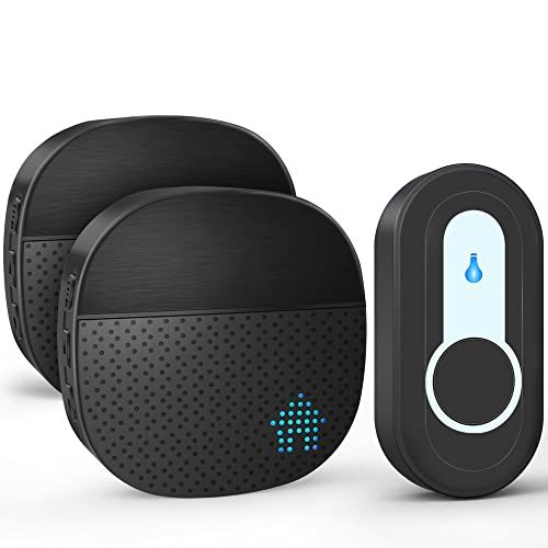 SURFOU Draadloze deurbel - Draadloze set - 400 m bereik - IP55 - Waterdicht - 2 ontvangers - 55 melodieën