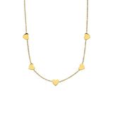 Lucardi Dames Stalen goldplated ketting harten