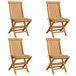 VidaXL Chaise de jardin Assise capitonnée Teck Beige 4 Pièces