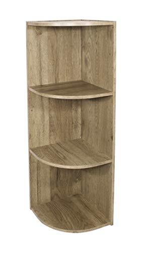 Movian Kast met planken / houten kast met planken / 3 niveaus hoekplank, Modulair, Design, kantoor, woonkamer, slaapkamer - Corner Shelf - CX-3C - Asbruin