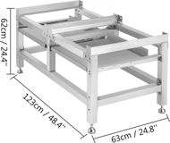 Merkloos Wasmachineverhoging 268 kg, Wasmachine Verhoger Voetstuk 122 x 66 x 56 cm, Wasmachine Basisstandaard met 2 Plank, Wasmachine Basis Aluminiumlegering en Roestvrij Staal, Onderstel Voor Wasmachine