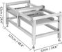 Merkloos Wasmachineverhoging 268 kg, Wasmachine Verhoger Voetstuk 122 x 66 x 56 cm, Wasmachine Basisstandaard met 2 Plank, Wasmachine Basis Aluminiumlegering en Roestvrij Staal, Onderstel Voor Wasmachine