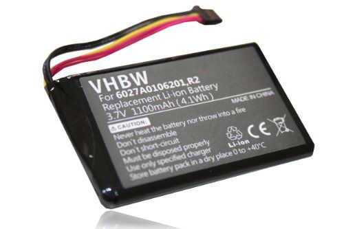 VHBW Accu compatibel met Tomtom GO 5000, 5100, 6000, 9000 GPS navigatie (1100mAh, 3,7V, Li-Ion)
