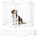 Barrière de sécurité pliable à 5 panneaux pour animaux de compagnie, 300 cm, blanche
