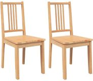 vidaXL Eetkamerstoelen 2 st massief hout naturel rubber