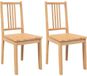 vidaXL Eetkamerstoelen 2 st massief hout naturel rubber