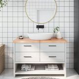 VidaXL Plan de travail 120x40x(2-4) cm bois massif traité marron clair