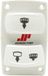 Johnson panneau de commande de toilettes, 2 interrupteurs, Blanc, Polyester
