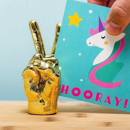 Bitten Peace Fotohouder Goud - Polyresin - 9.9 x 4.2 x 4 cm