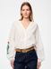 PIECES - PCSIKKA LS SHIRT MPA WVN BC - Blouse - Vrouwen - Katoen - Lange mouw - V-hals - Knopen - Effen - Cloud Dancer