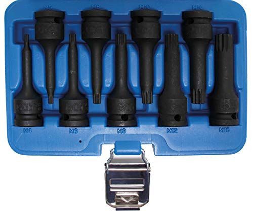 BGS 5482 | Kraft-bit-inzetset | 12,5 mm (1/2") | Binnentand (voor XZN) M4 - M16 | 9-delig