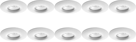 BES LED Spot Armatuur 10 Pack - Pragmi Luno Pro - GU10 Fitting - Waterdicht IP65 - Inbouw Rond - Mat Wit - Aluminium - Ã˜82mm