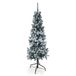 Kerstboom Sestriere Kerstboom dennenboom groen smal besneeuwd met steekstructuur H 180 cm Sestriere Superior Slim