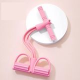 Holland Connections Pedaal-spanners fitness sit-up aid oprolbare buik buik skinny belly yoga apparatuur elastisch koord, 4 tubes roze